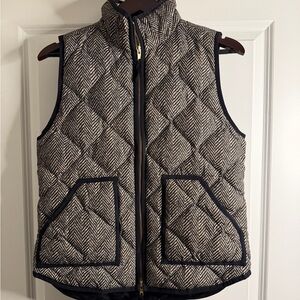 J. Crew Black and Cream Quilted Vest